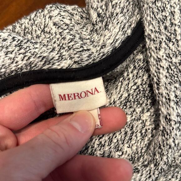 Merona Cowl Neck Black White Boucle Sweater Women’s US Small - Picture 5 of 8